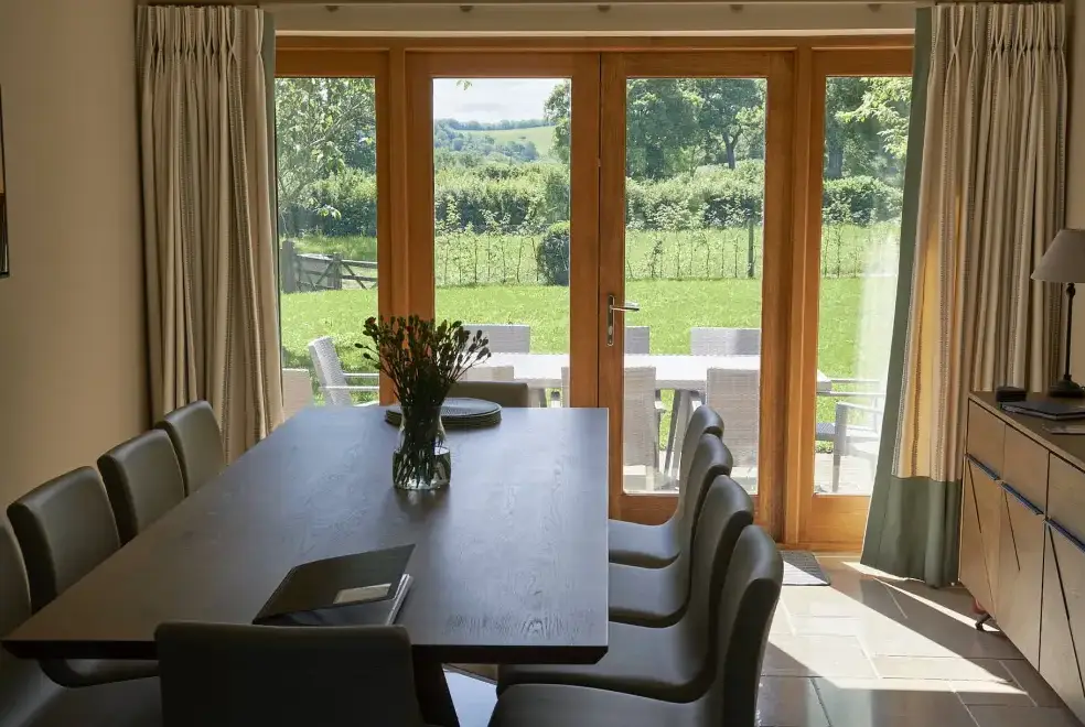 Dining room at  Lower Canwood sleeps 9+1
