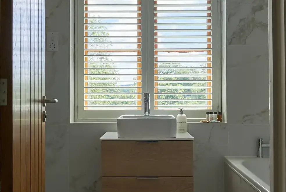Ensuite bathroom at  Lower Canwood sleeps 9+1