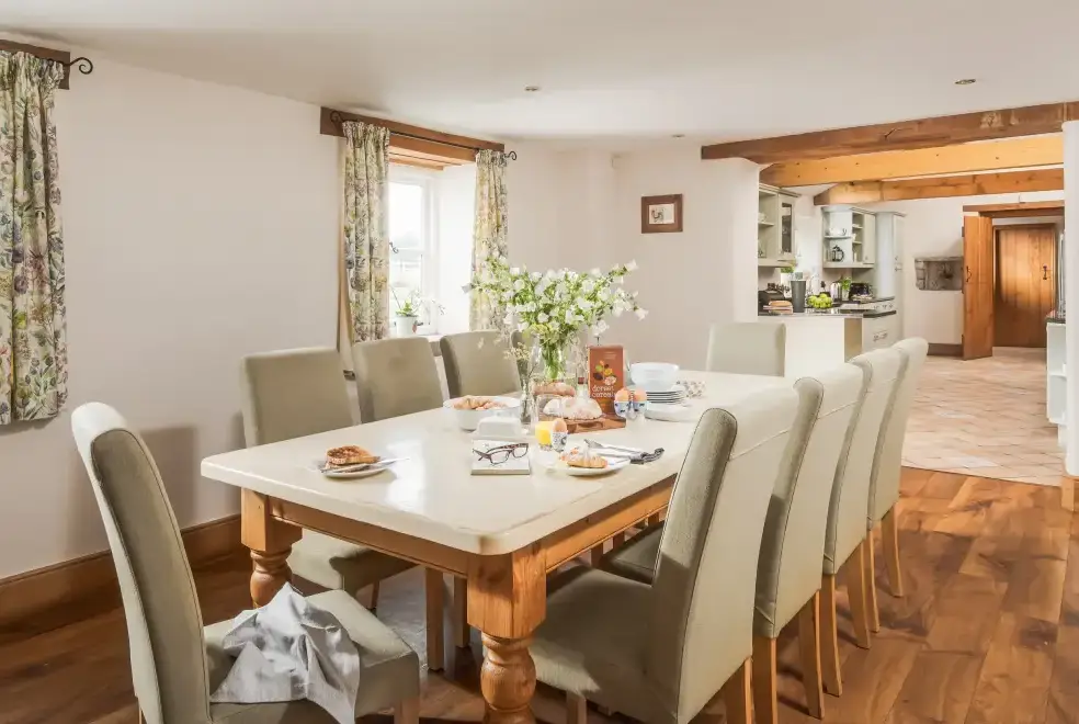 Dining room at Lower Hedge Farm 