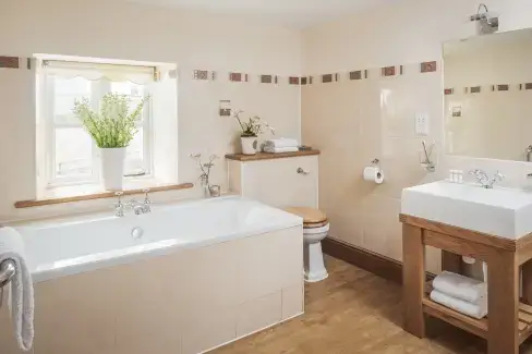 Family bathroom at Lower Hedge Farm , Somerset