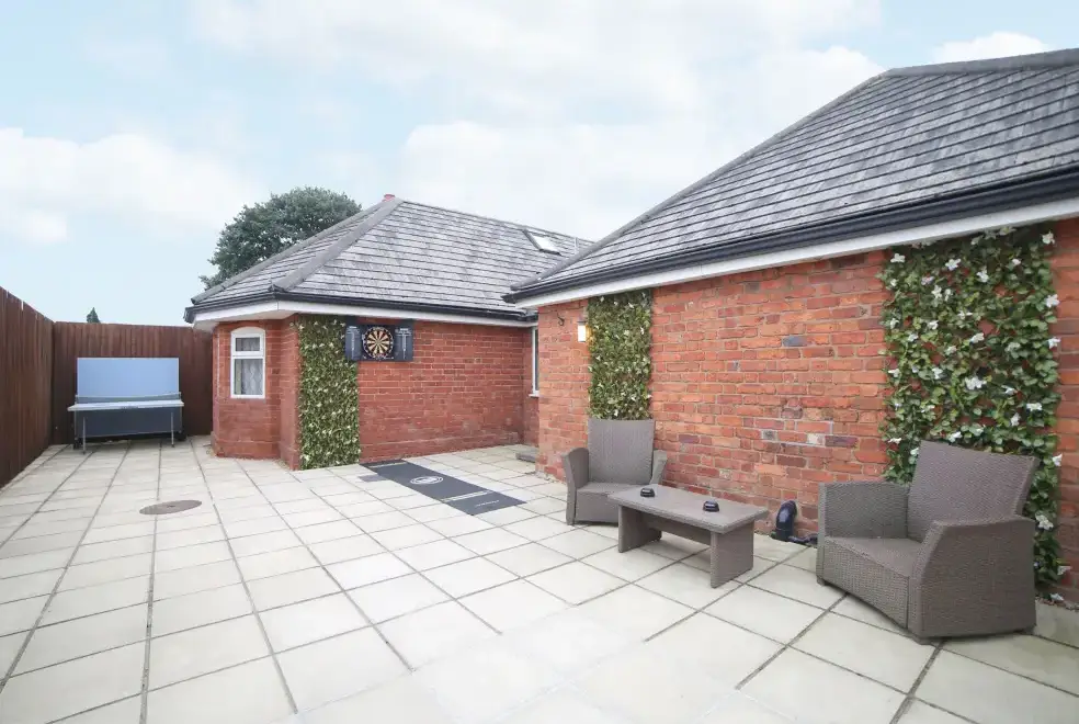 Patio area at Lower Lodge near Shrewsbury