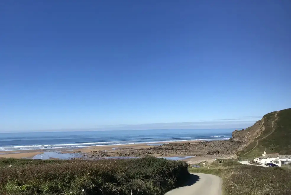 Coastal scenes near Lower Northcott  Farmhouse