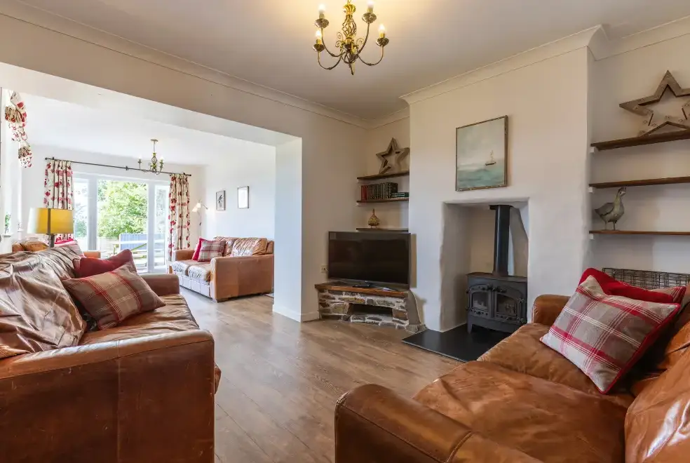 Lounge at Lower Northcott  Farmhouse