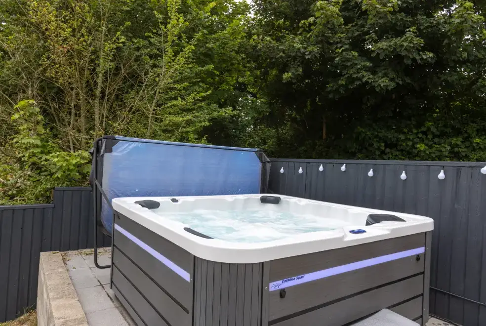 Private Hot Tub at Lower Northcott  Farmhouse