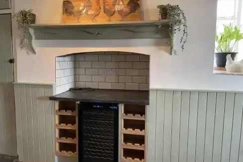 Farmhouse style kitchen at Lower Northcott  Farmhouse, Cornwall