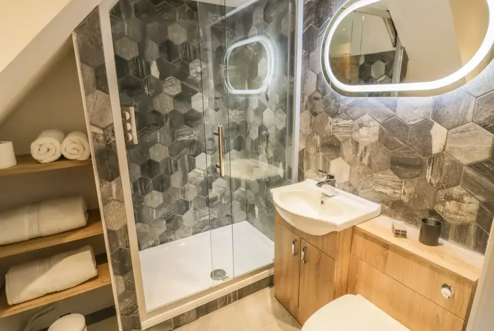 Shower room at Lower Tundridge Cottage