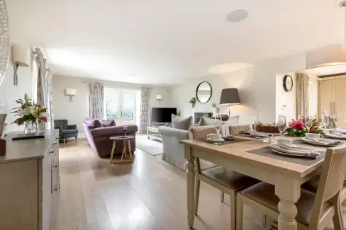 Open plan living area at Luxury House, 5* Gold rated,sleeps 10+1 with a large garden, downstairs bedroom and wet room,  and a shared games room, Herefordshire