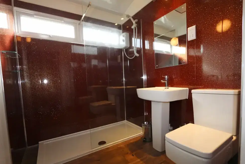 Shower room at Malabar Chalet