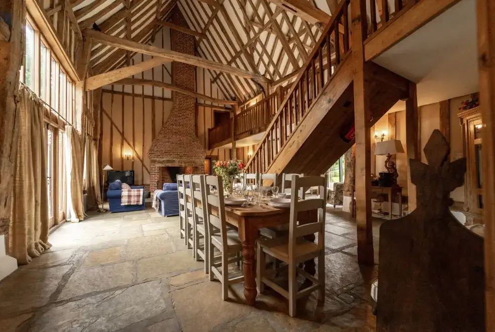 Open plan living area at Manor Farm Barn