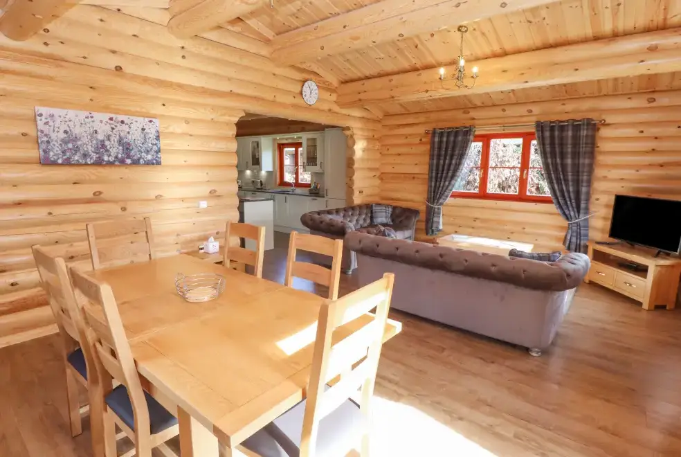 Open plan living area at Maple Lodge