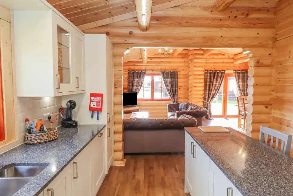 Open plan living area at Maple Lodge