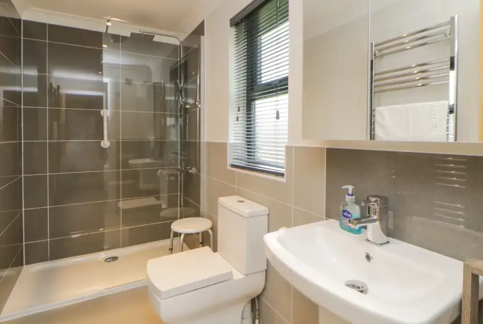 Shower room at Meadow Lodge