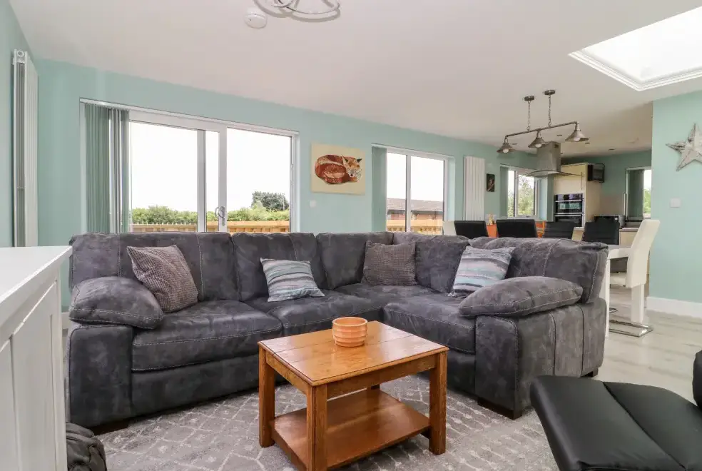 Open plan living area at Meadowbank Lodge