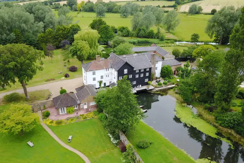 Countryside views at Mendham Mill - a fabulous holiday home over a river