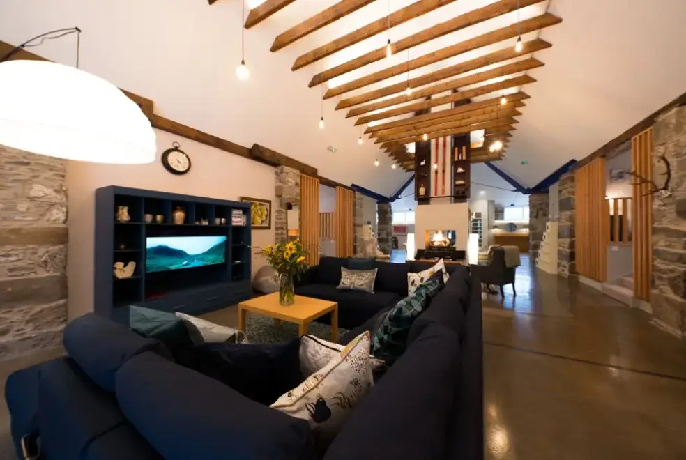 Open plan living area at Menzies Steading