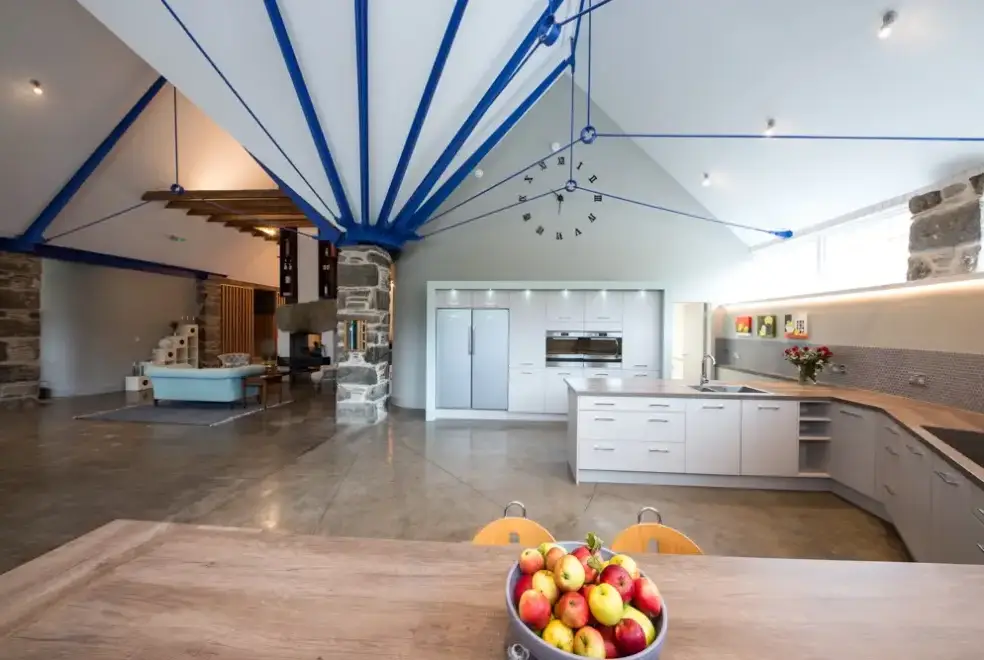 Open plan living area at Menzies Steading