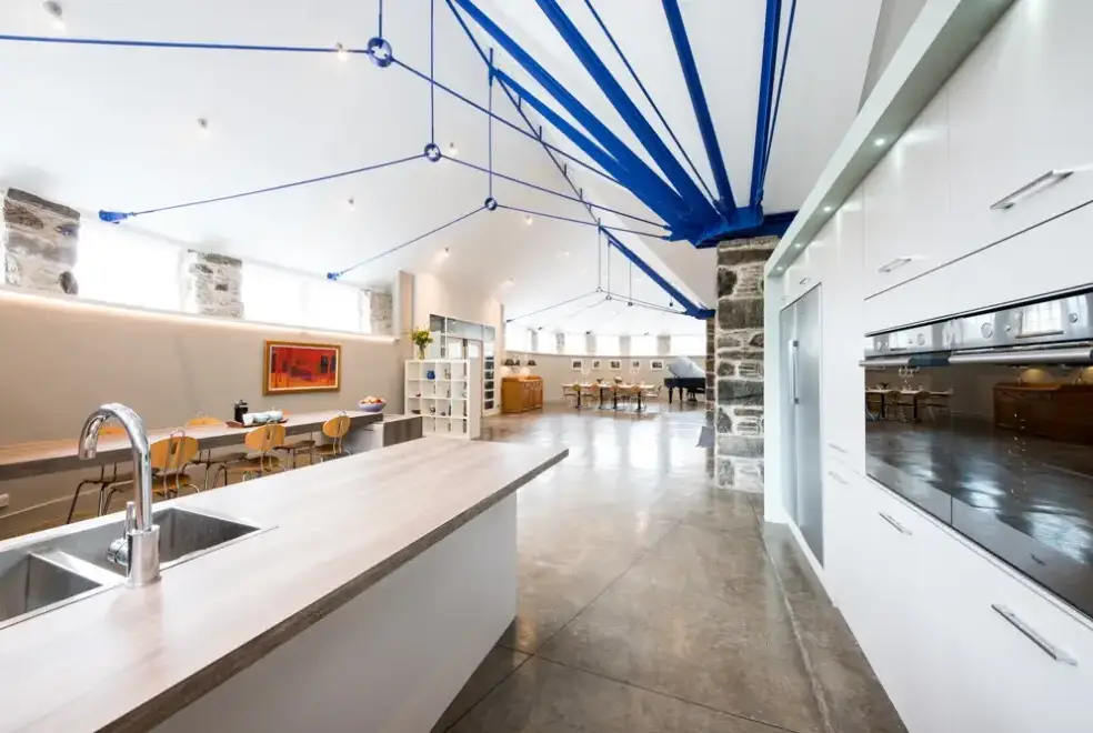 Open plan living area at Menzies Steading