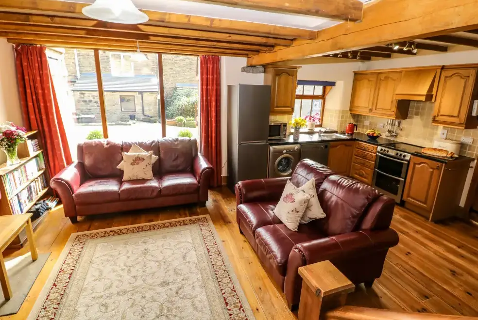 Open plan living area at Midfeather Cottage