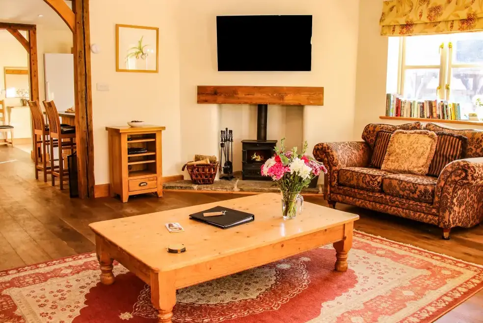 Lounge at Milking Parlour Country Retreat, Shropshire Hills