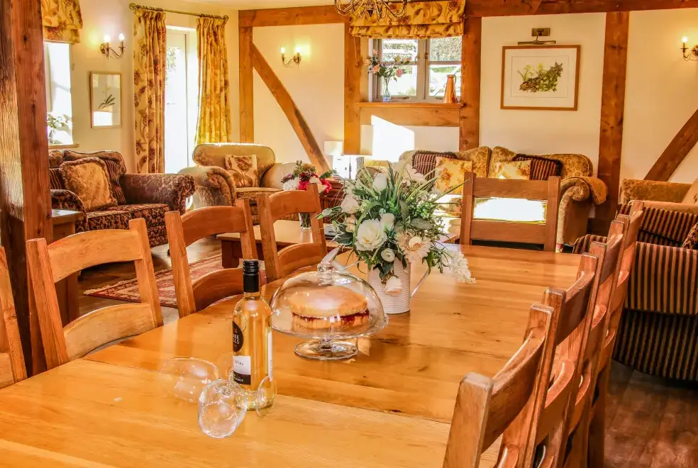 Dining room at Milking Parlour Country Retreat, Shropshire Hills