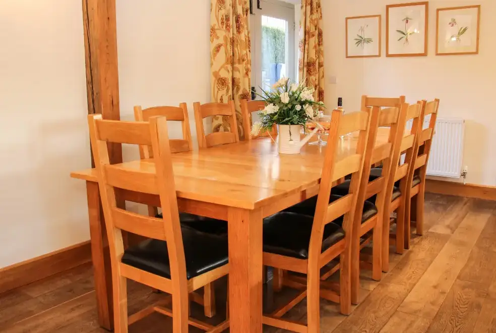 Dining room at Milking Parlour Country Retreat, Shropshire Hills