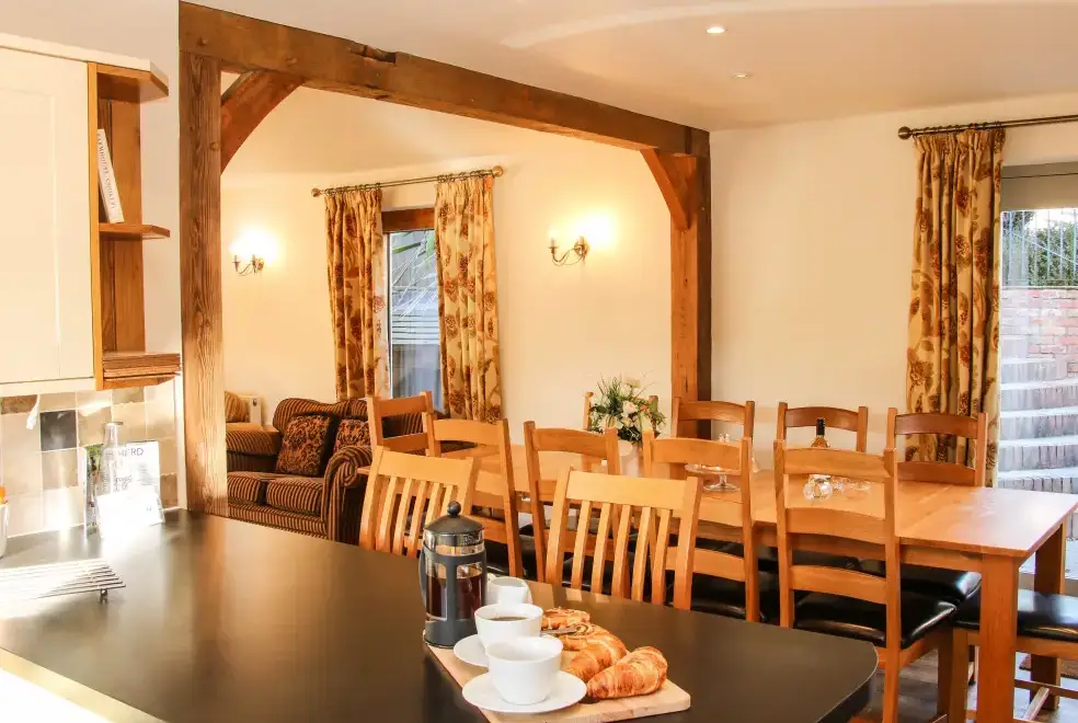 Kitchen/diner at Milking Parlour Country Retreat, Shropshire Hills