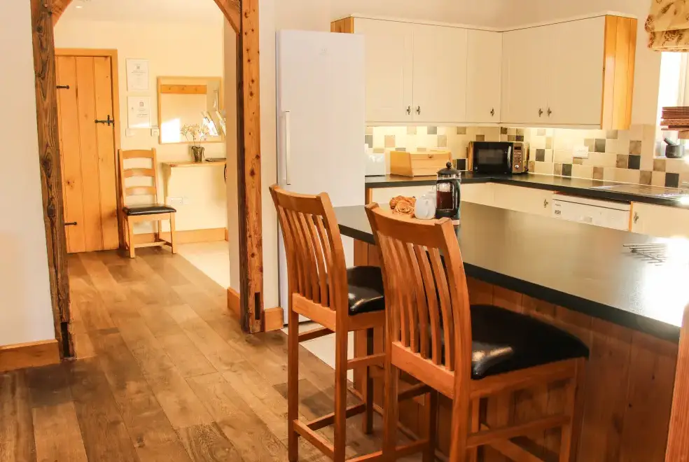 Kitchen/diner at Milking Parlour Country Retreat, Shropshire Hills