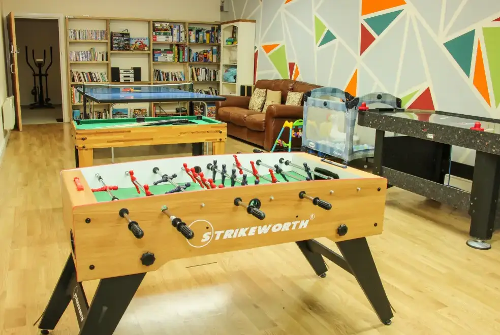 Games Room at Milking Parlour Country Retreat, Shropshire Hills