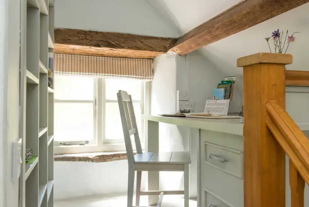 Desk area at Mill Cottage