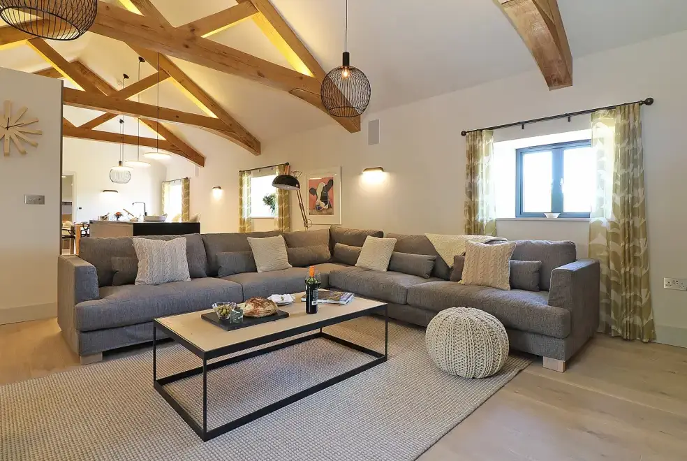 Lounge at Mill House, Boskensoe Barns