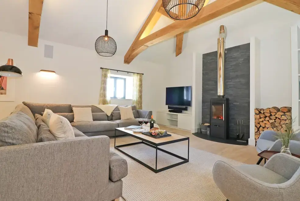 Lounge at Mill House, Boskensoe Barns