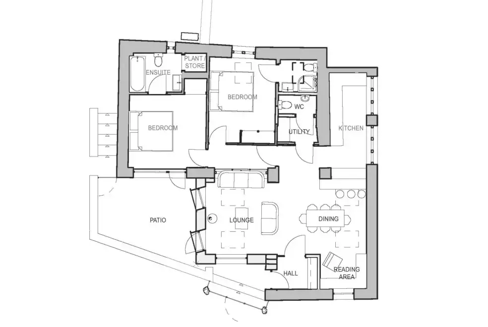 Patio area at Mill Lodge