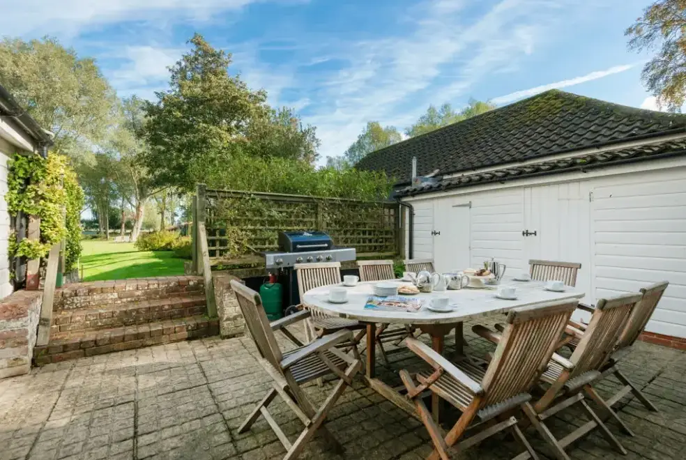 Patio area at Millers House at Mendham Mill