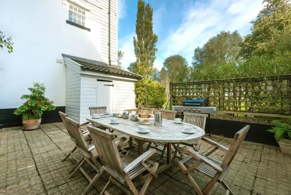 Patio area at Millers House at Mendham Mill