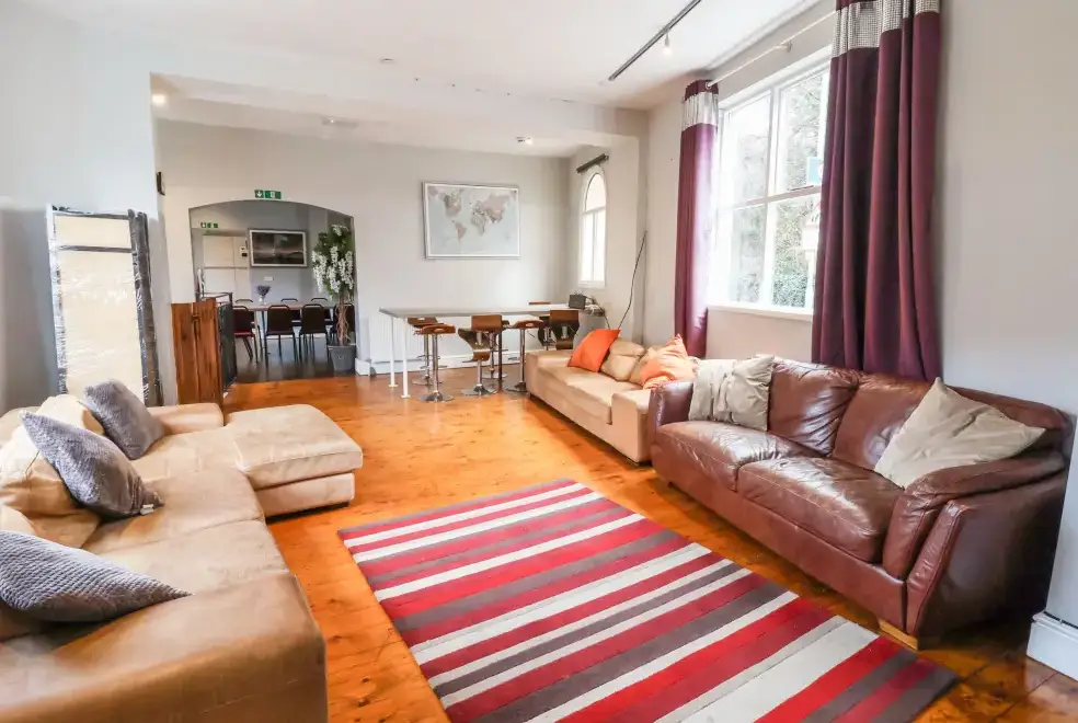 Open plan living area at Mountain View House