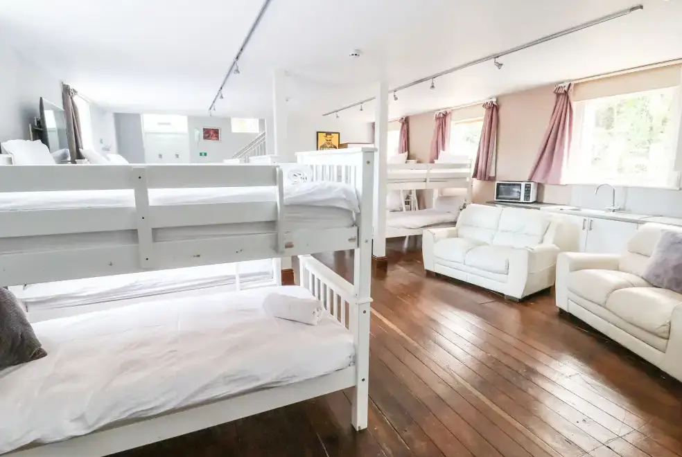 Open plan living area at Mountain View House