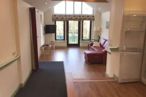 Open plan living area at Myrtle House Old Farmhouse and Annexe, Somerset
