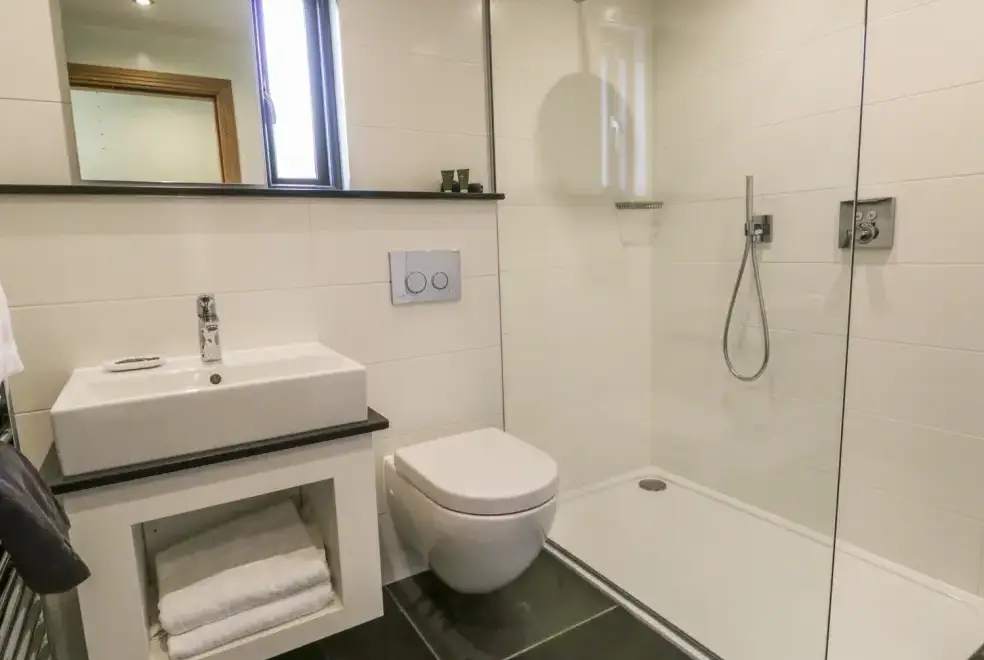 Shower room at Neddy Cut Lodge
