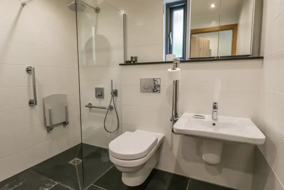 Shower room at Neddy Cut Lodge