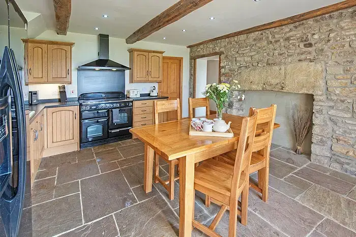 Farmhouse style kitchen at New Hall Farmhouse 