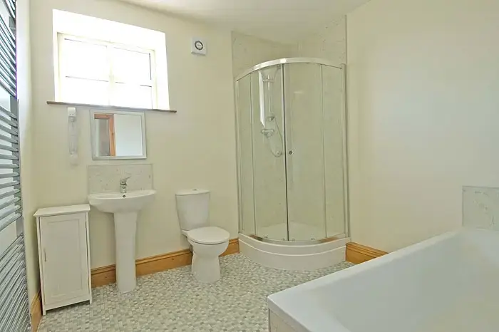 Shower room at New Hall Farmhouse 