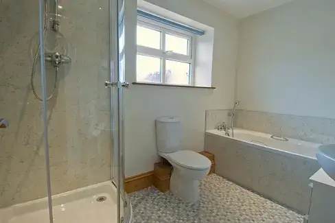Family bathroom at New Hall Farmhouse , County Durham