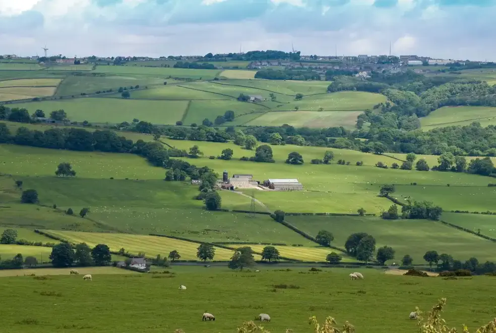 Countryside views at New Hall Farmhouse 
