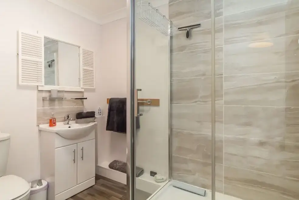 Shower room at Norbank Garden Studio