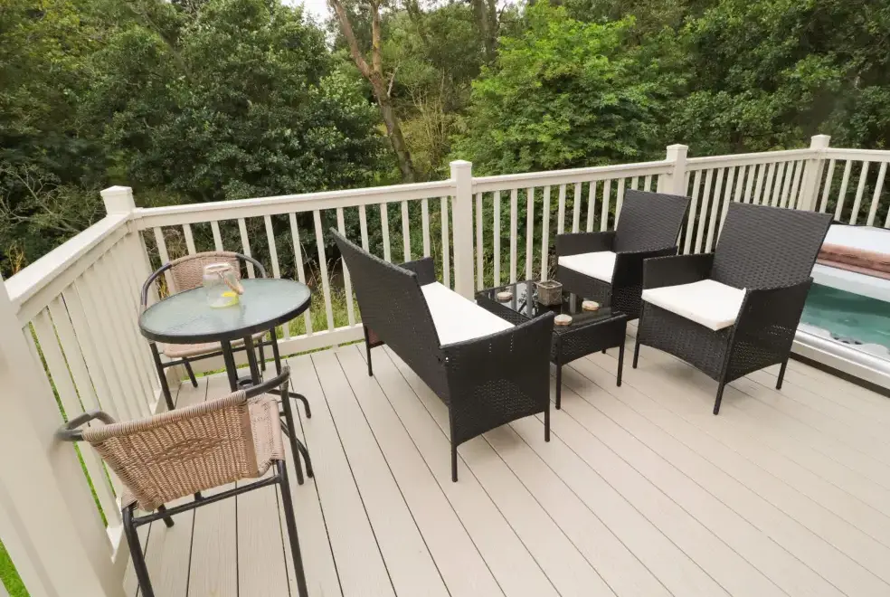 Decked area at Number 43 Burnside Lodge