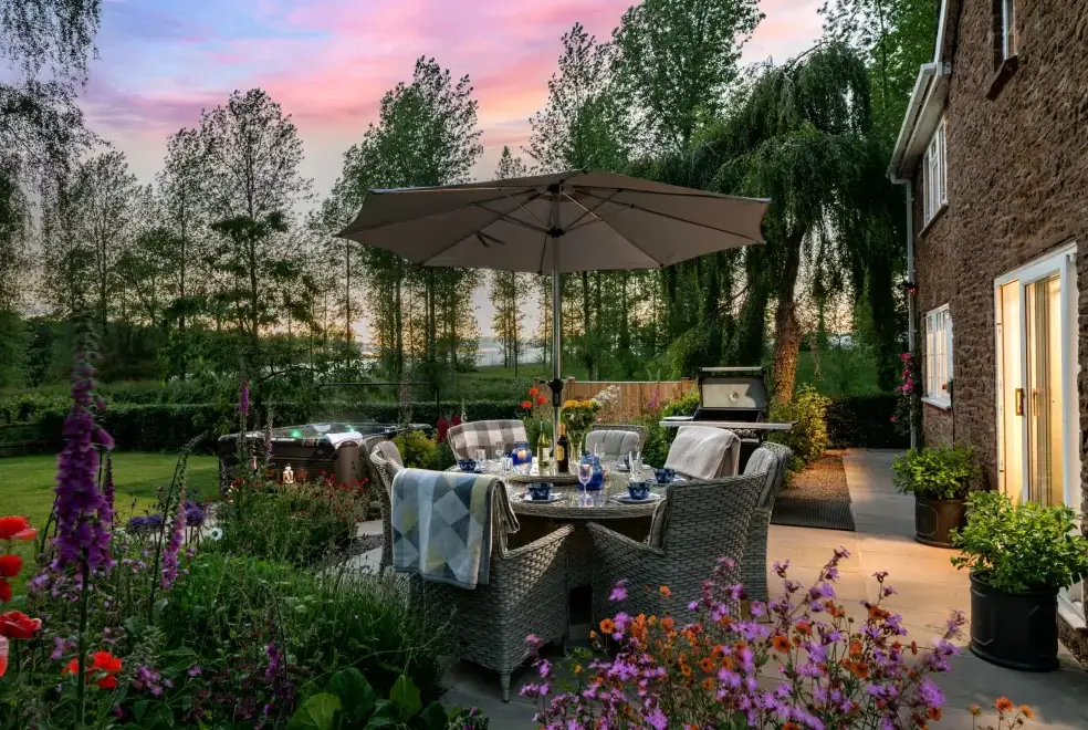 Patio area at Old Barn House, Hereford