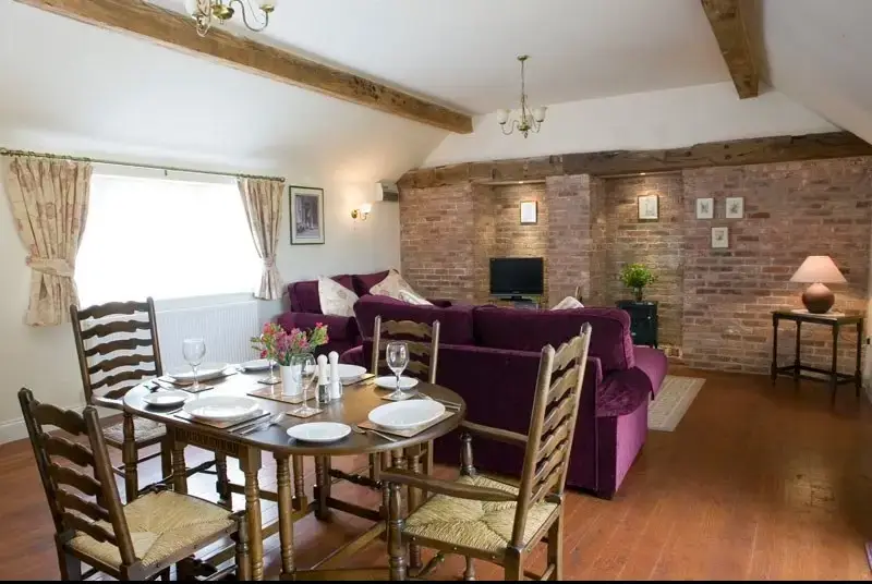 Open plan living area at Old Guadaloupe Cottage