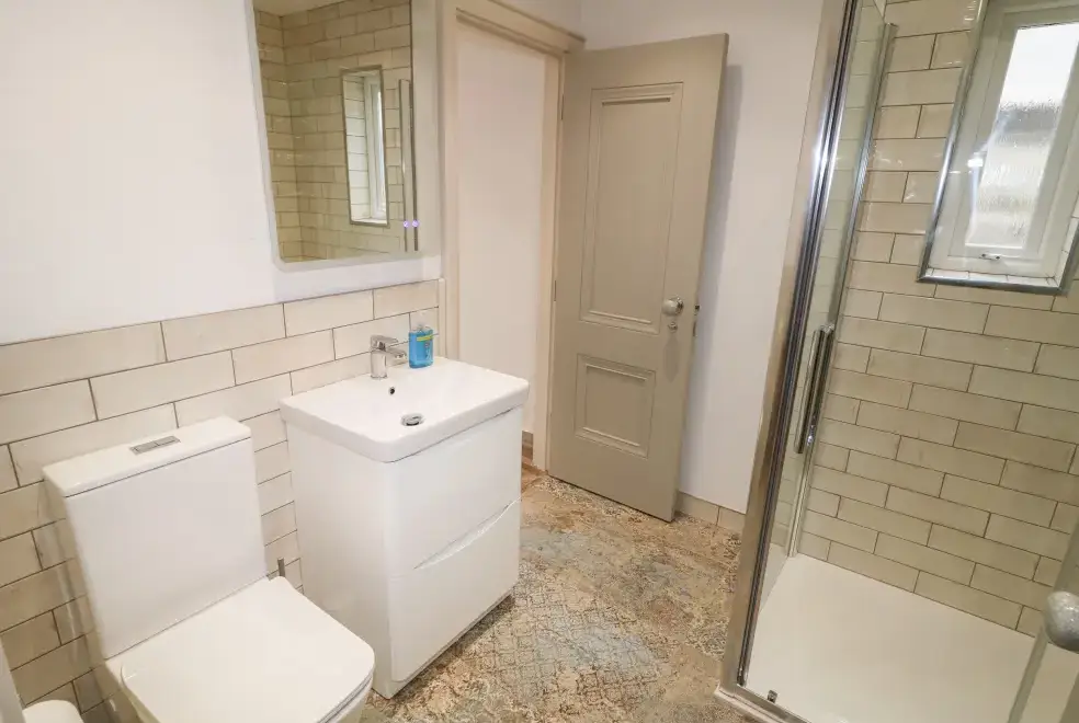 Shower room at Old Shop Cottage