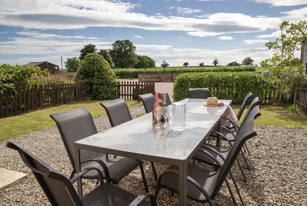 Garden furniture at Oliver's Mill with shared Indoor Pool, Sports Court & Play Area