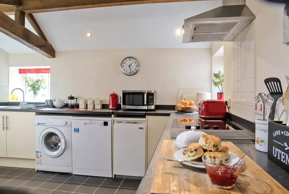 Well equipped kitchen at Oliver's Mill with shared Indoor Pool, Sports Court & Play Area